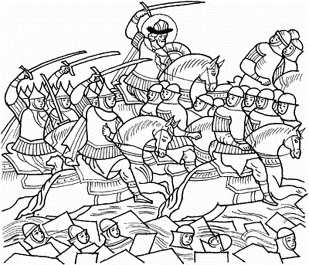 Куликовская битва рисунок карандашом легкий