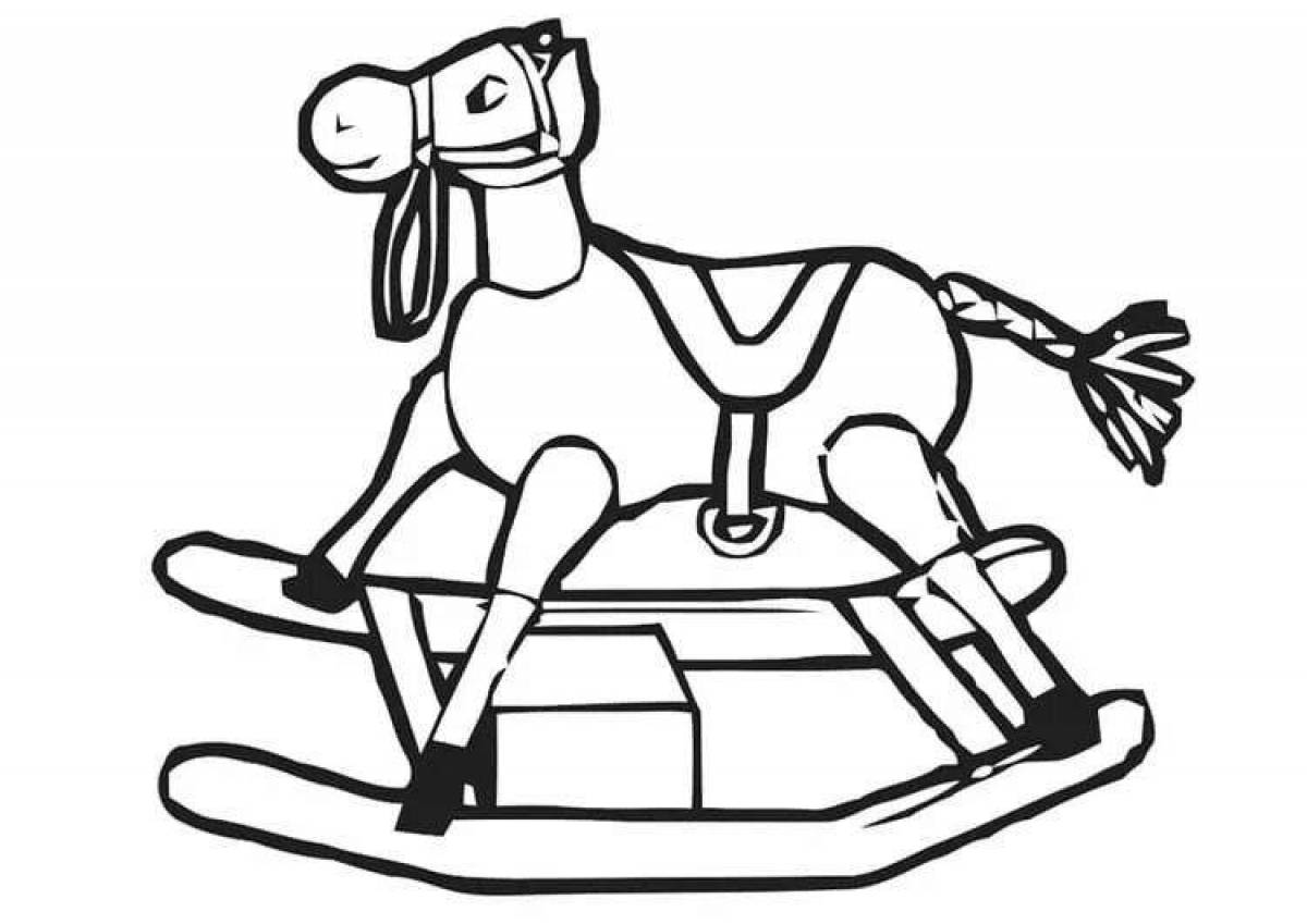 Rough rocking horse coloring page