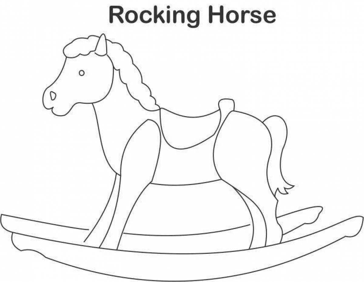 Live rocking horse coloring book