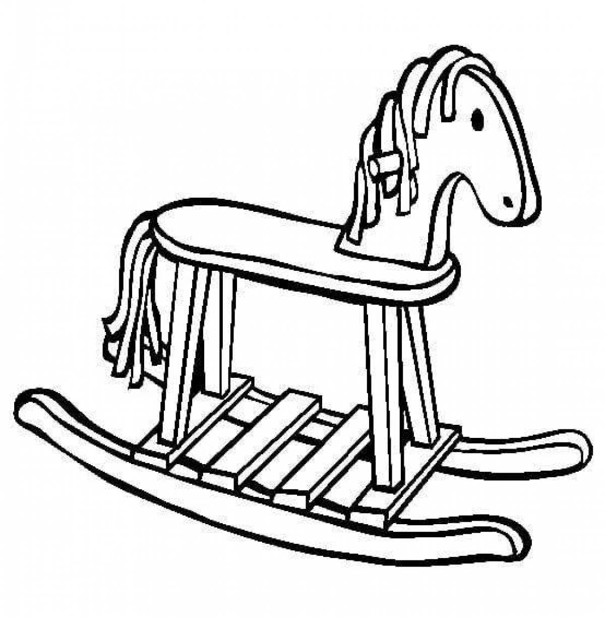 Colored rocking horse