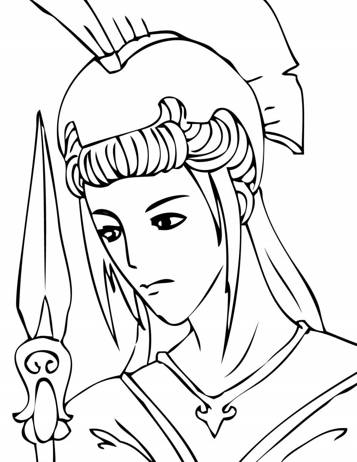 Adorable goddess athena coloring page