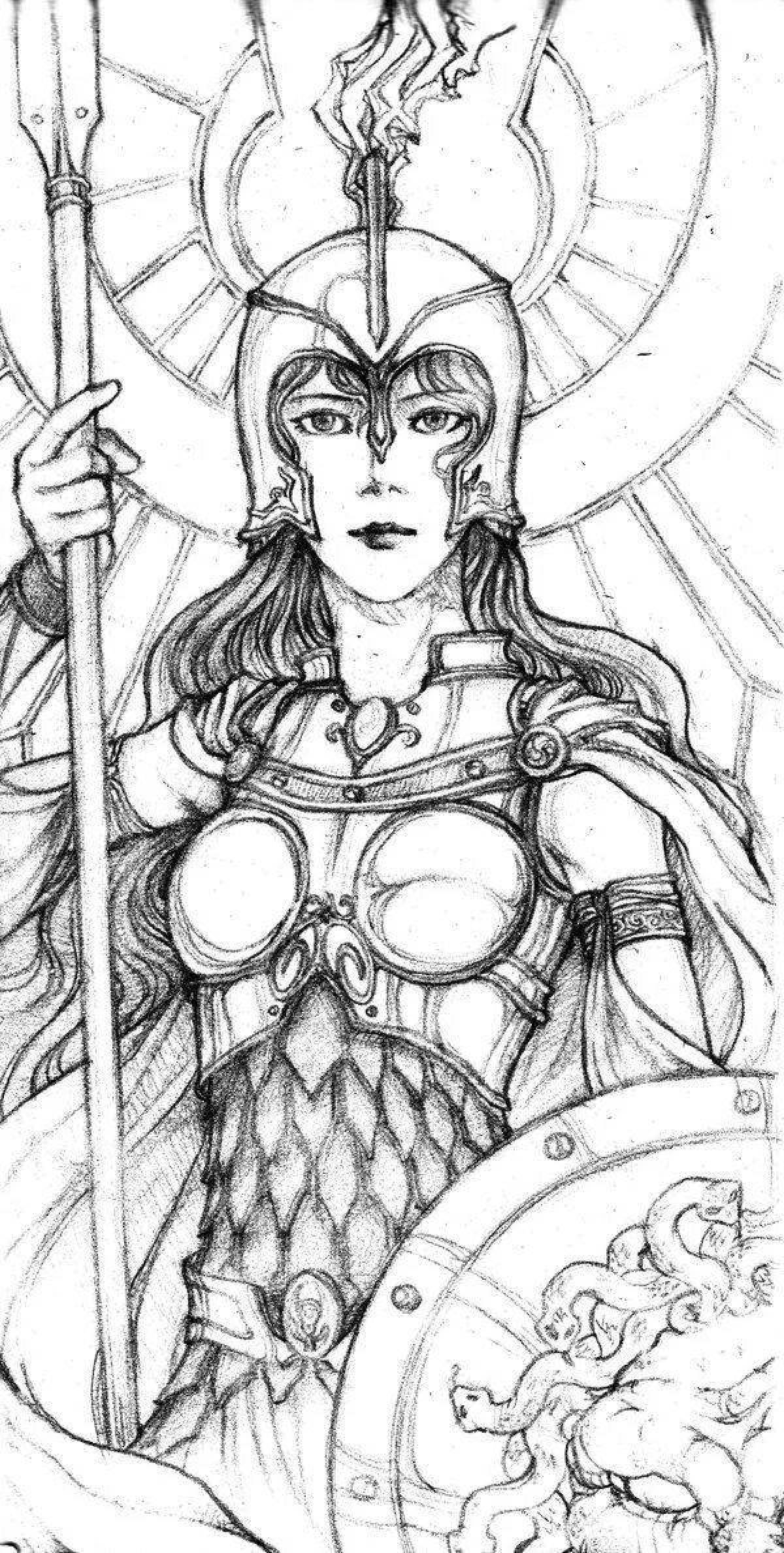 Glorious goddess athena coloring page