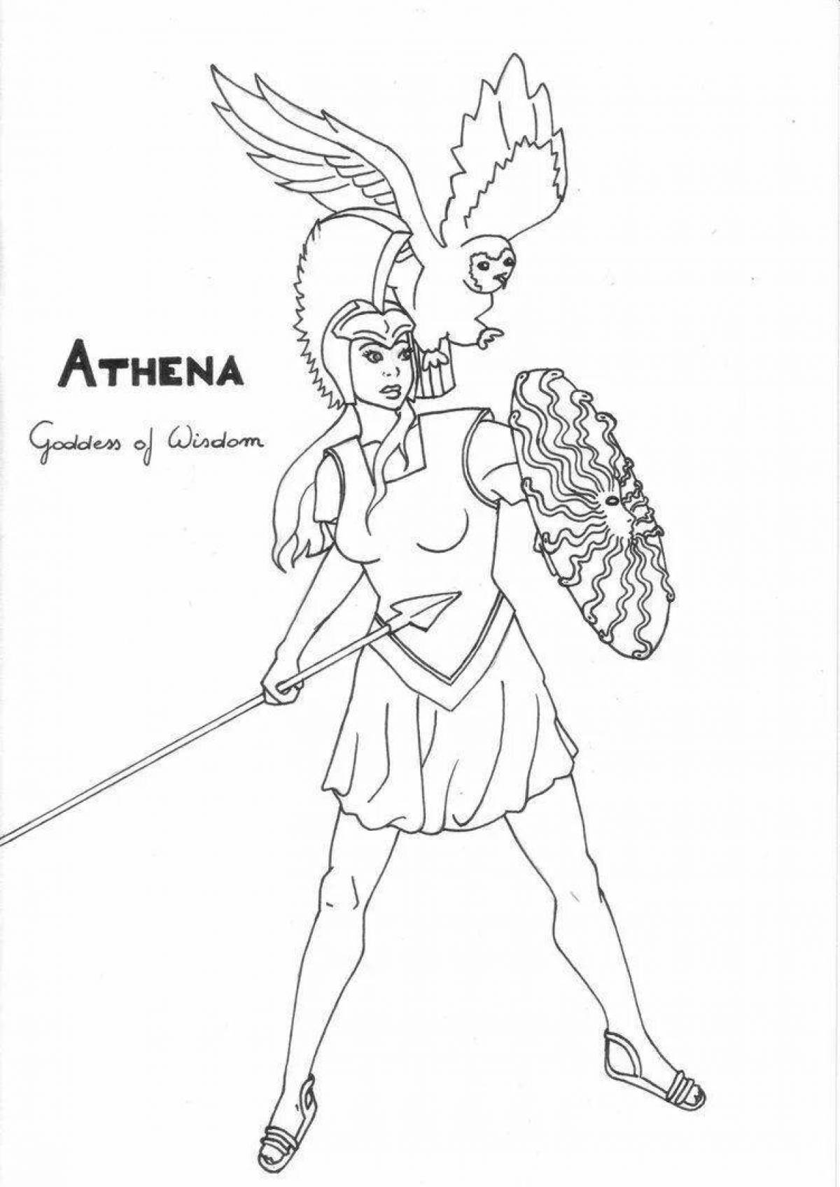 Coloring book royal goddess athena