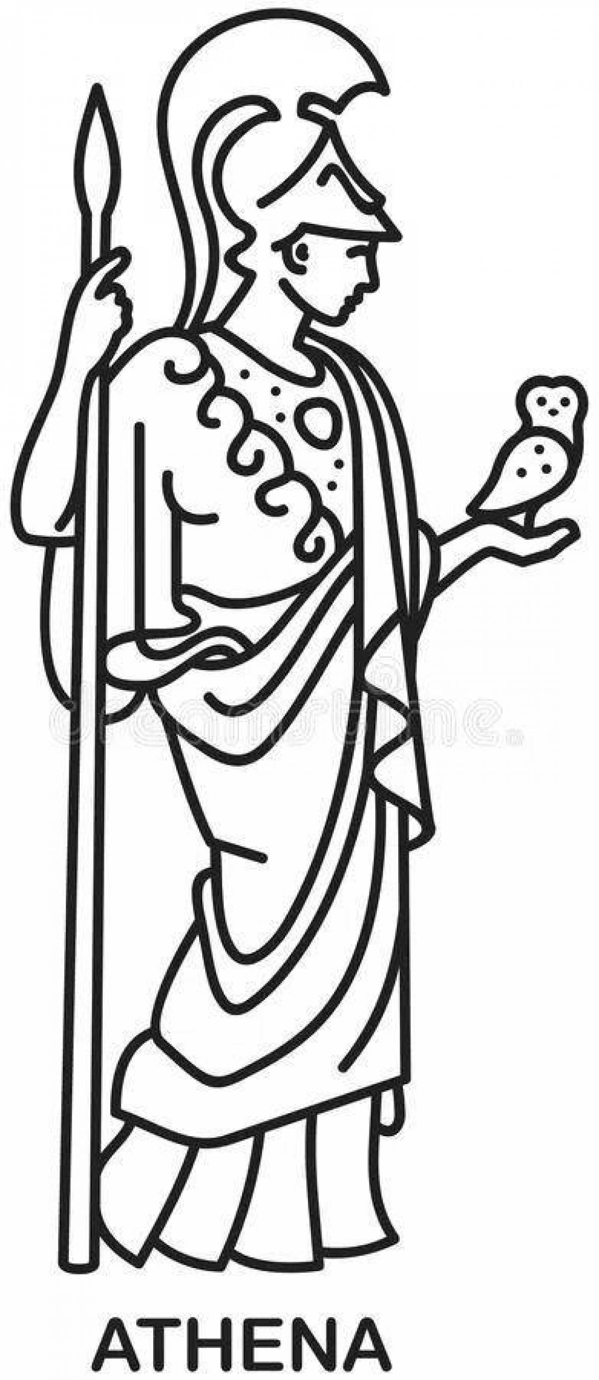Impressive goddess athena coloring page
