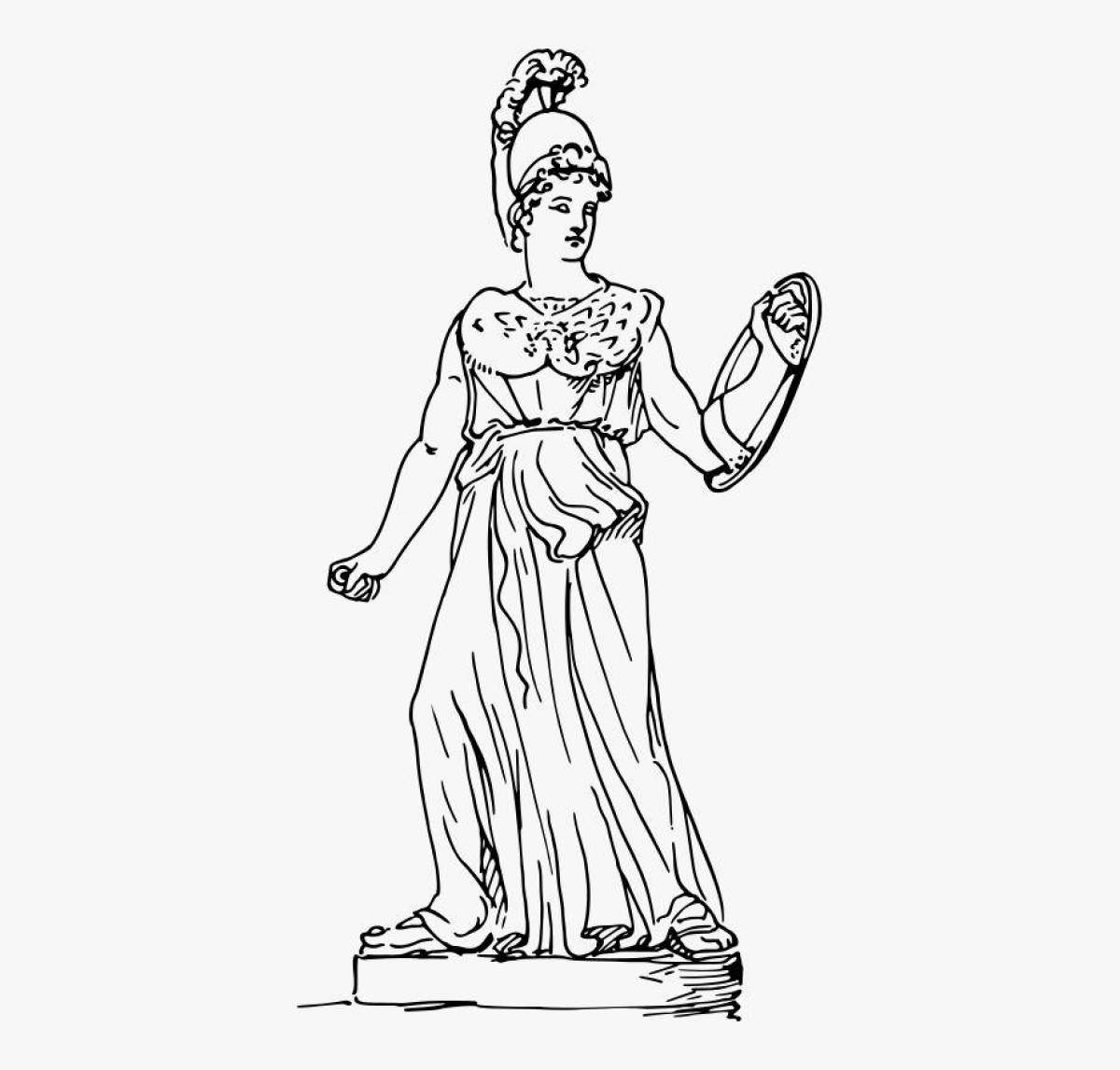 Immaculate goddess athena coloring page