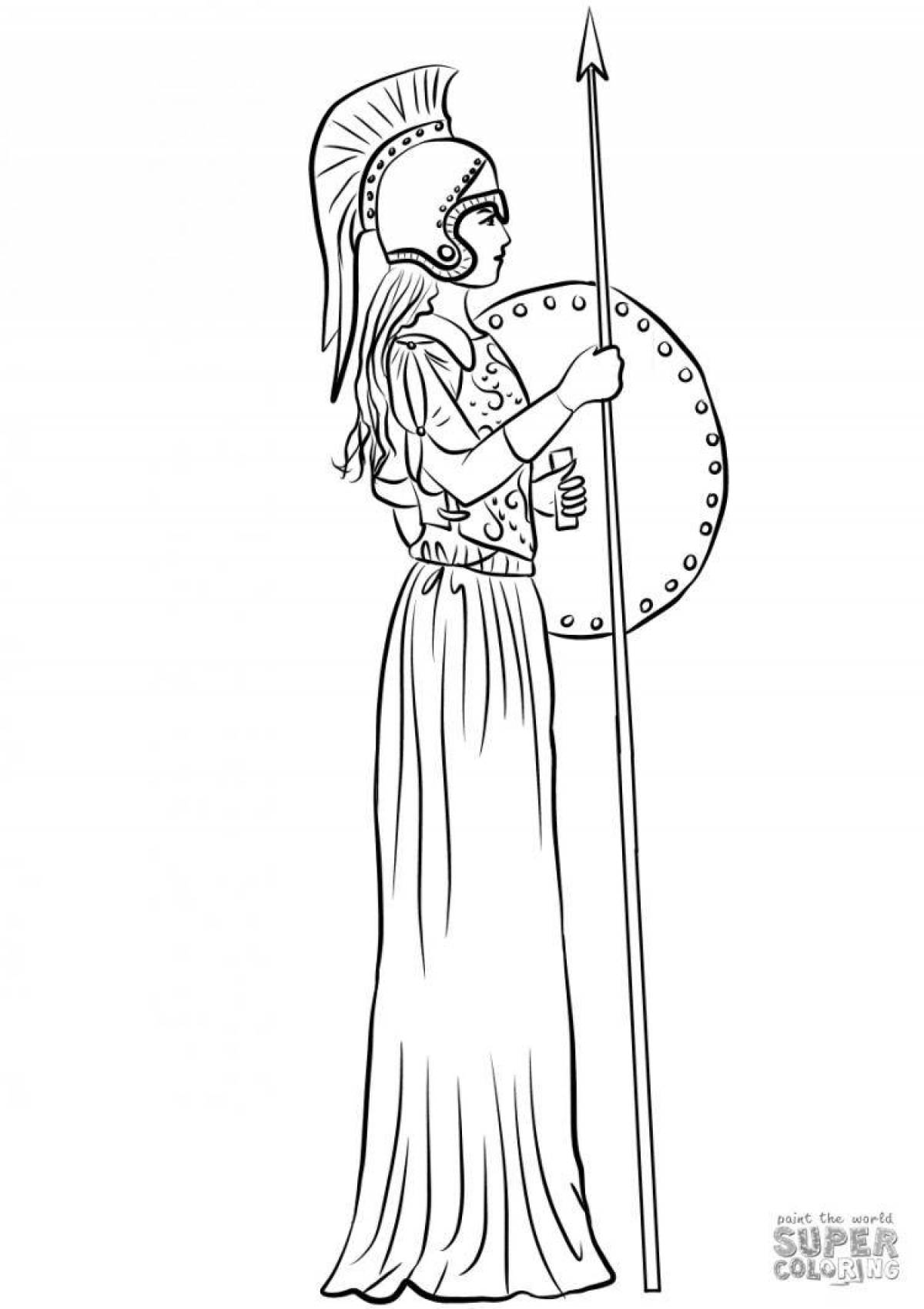 Coloring page luxury goddess athena