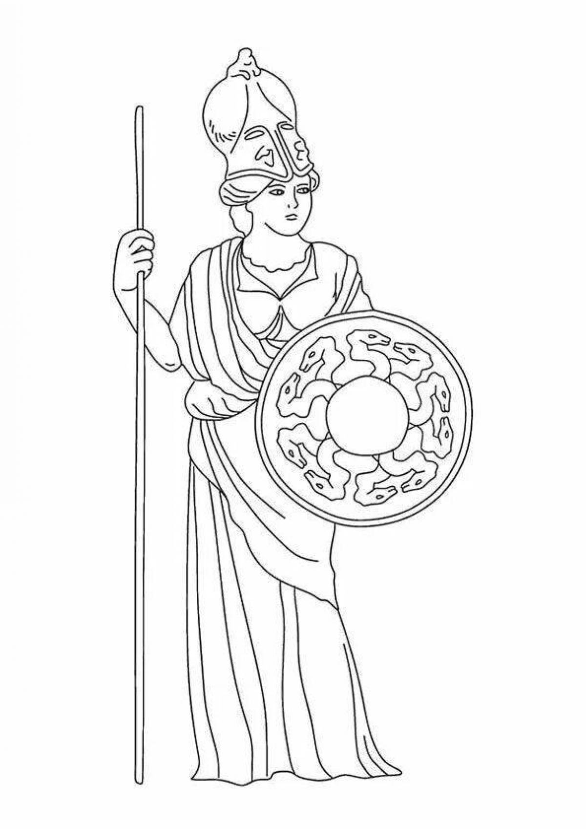 Generous goddess athena coloring page