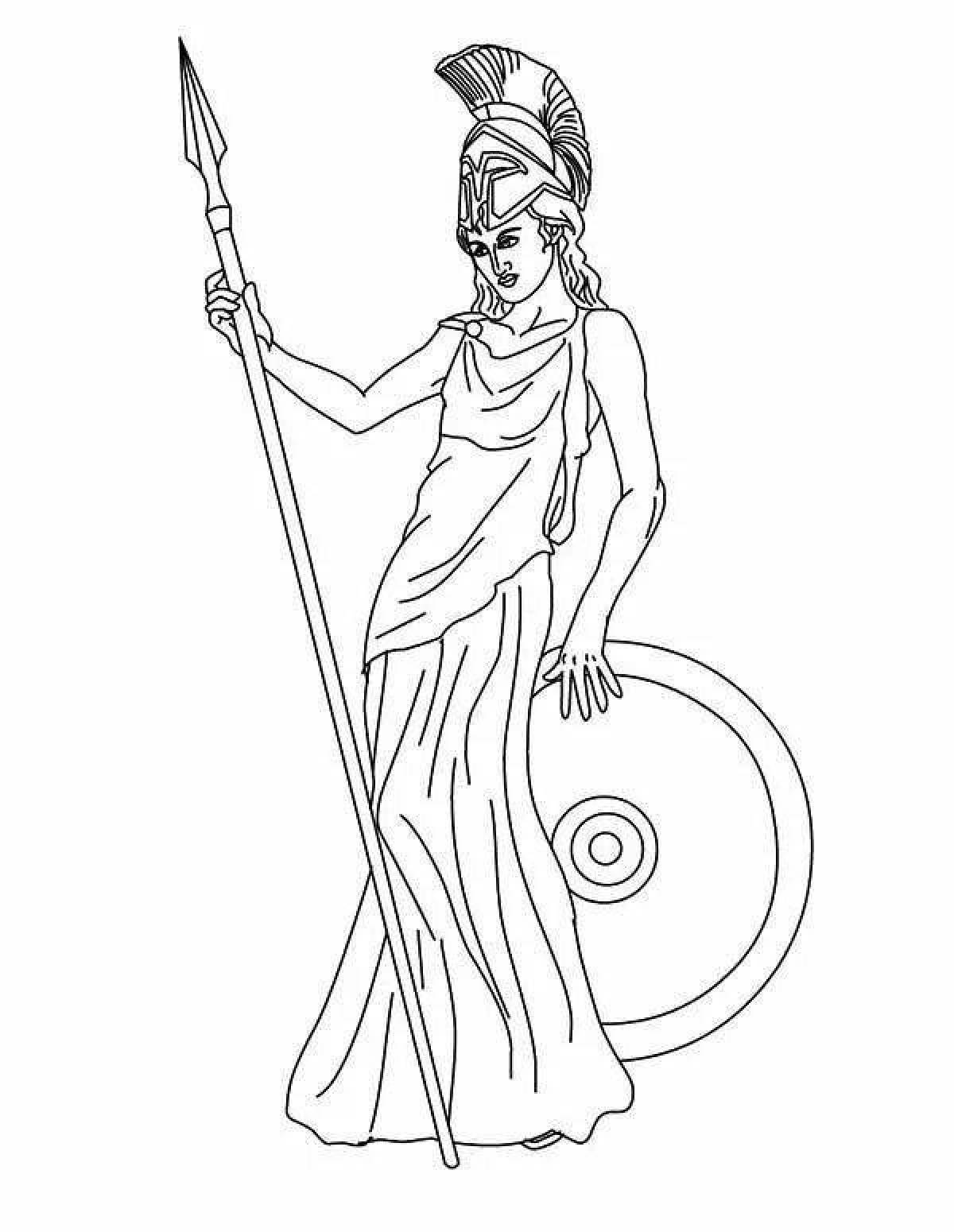 Great Goddess Athena Coloring Page