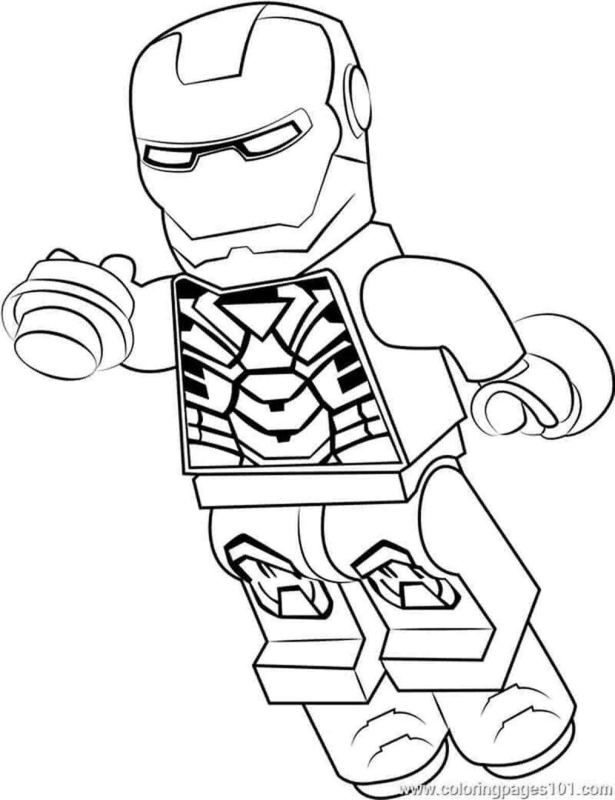 Playful lego man coloring page