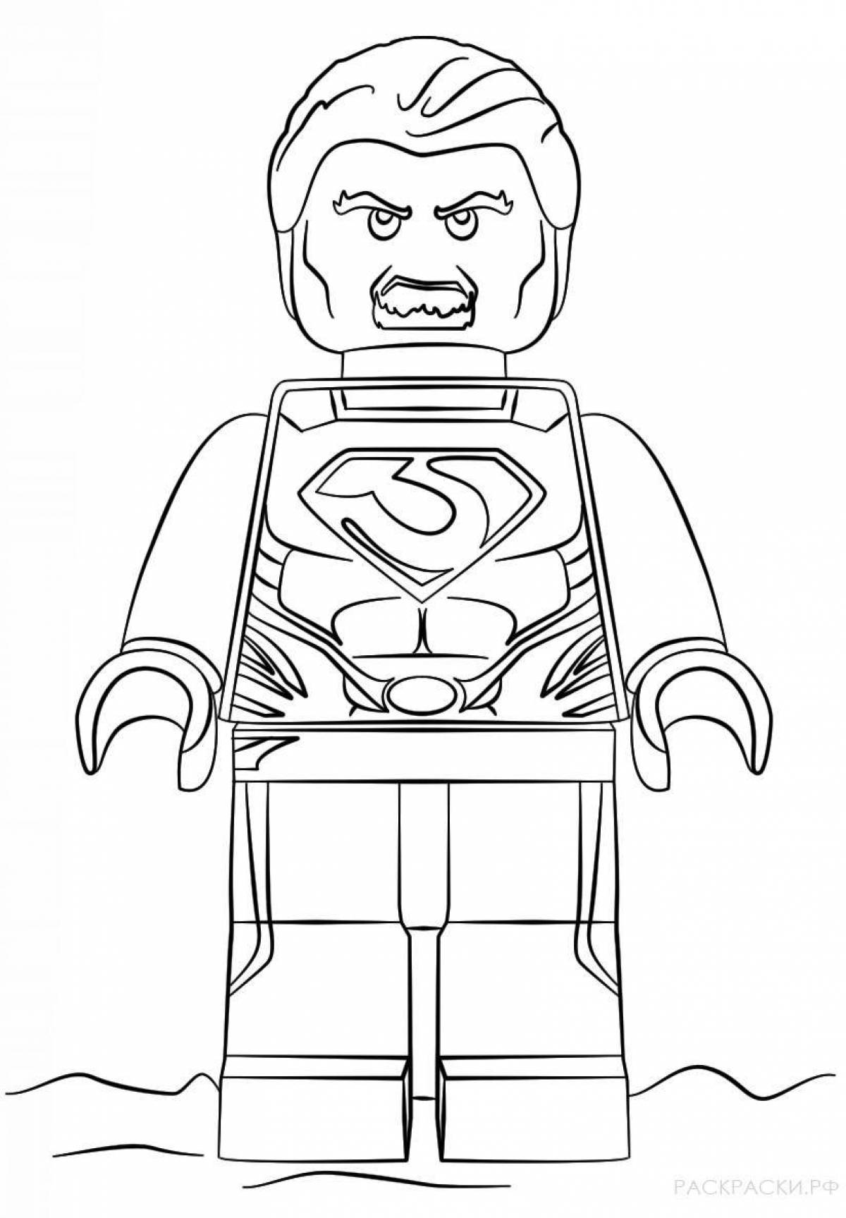 Lego man splatter coloring book