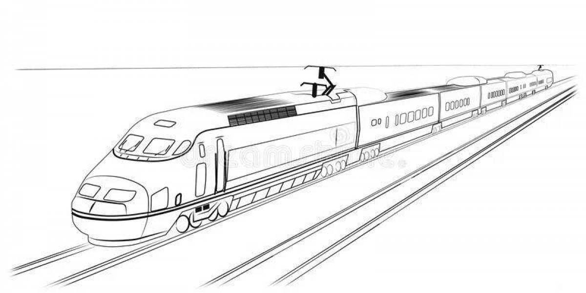 Exciting peregrine train coloring page