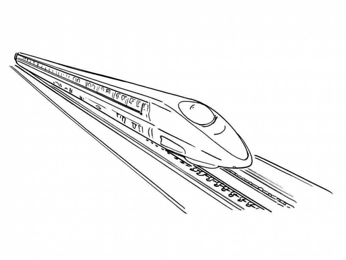 Раскраска сказочный поезд-сапсан