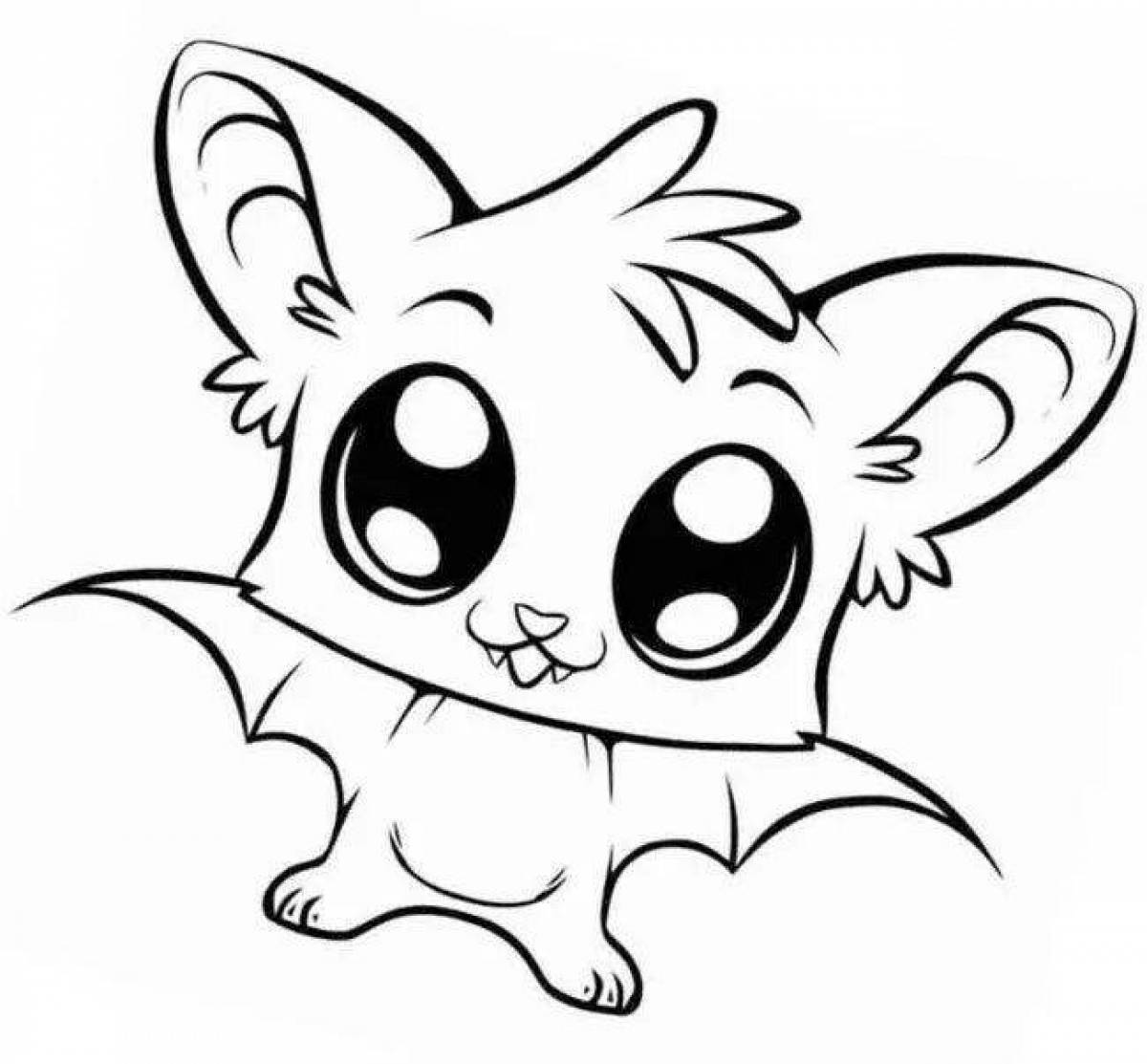 Cute bat coloring book