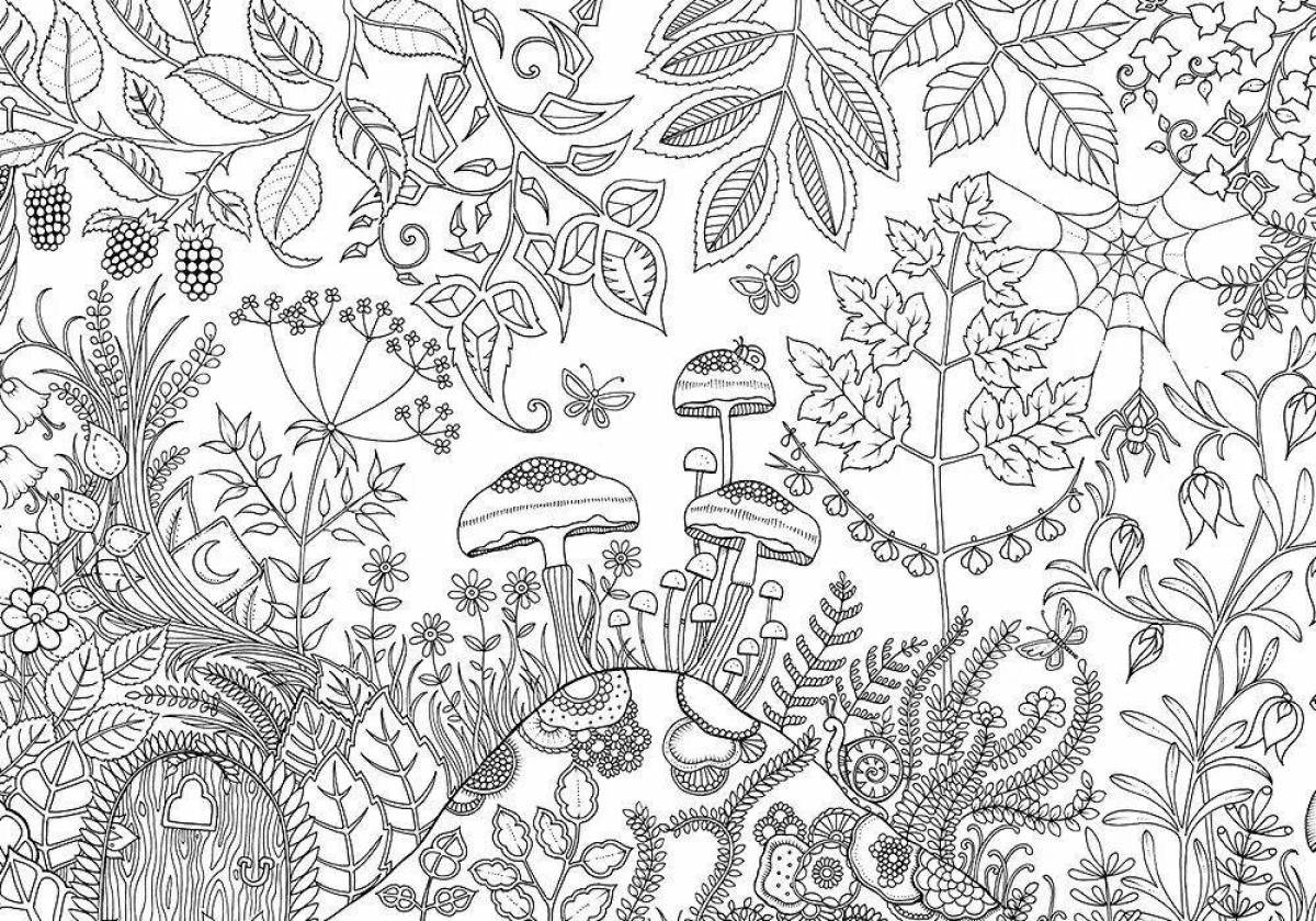 Coloring book exciting nature antistress