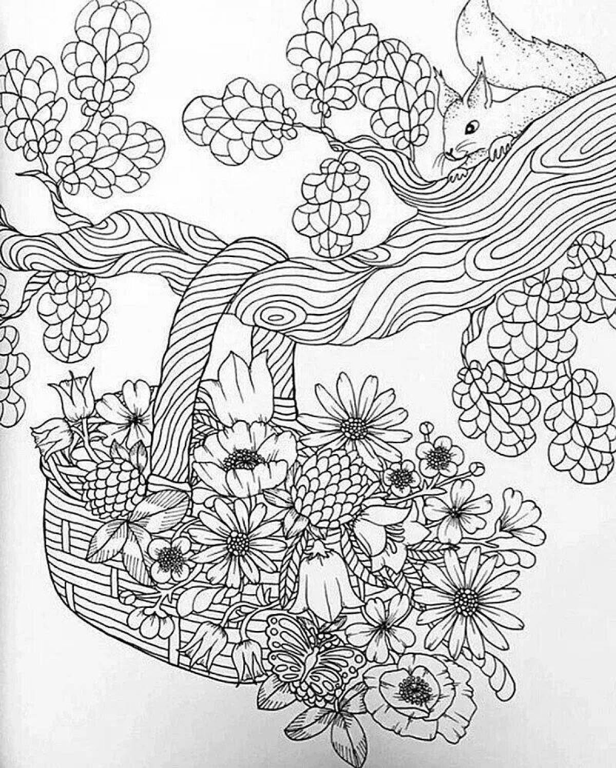 Enlivening nature anti-stress coloring book