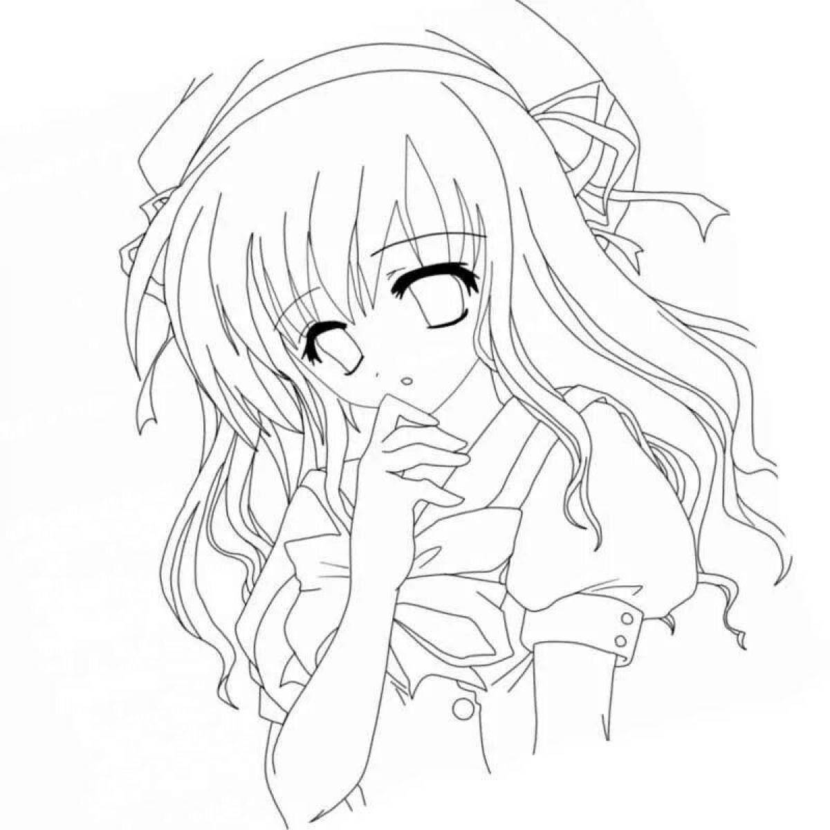 Innovative anime print coloring page