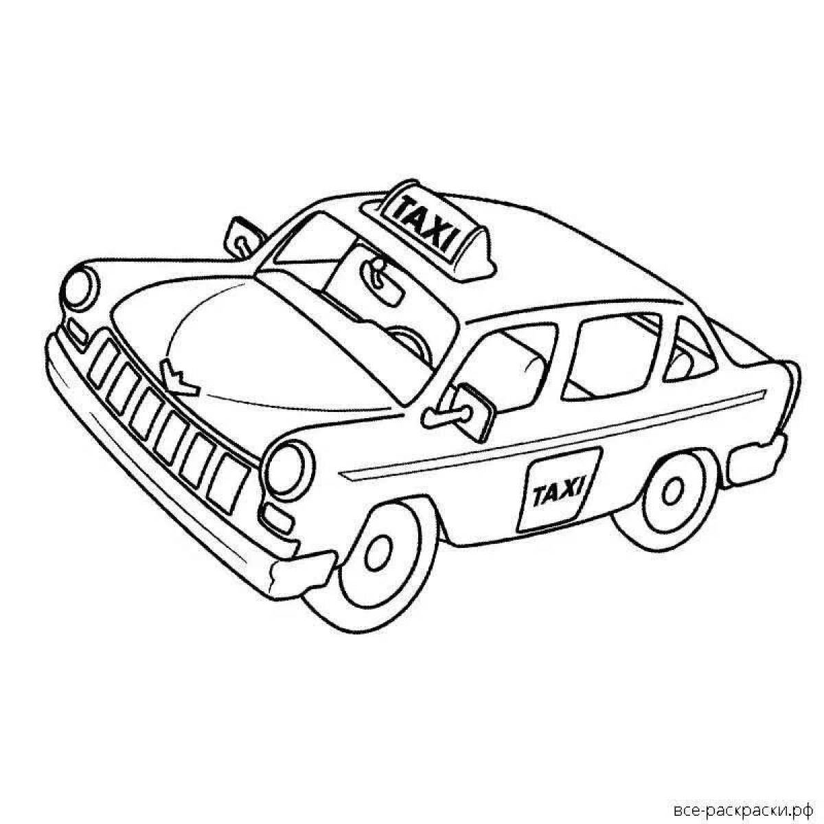 Glorious taxi yandex coloring book