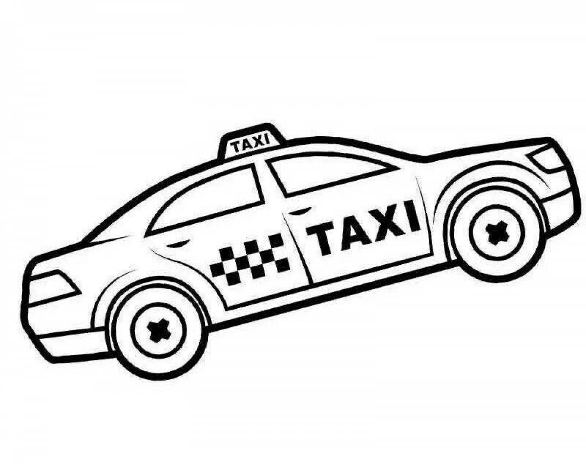 Charming taxi yandex coloring book