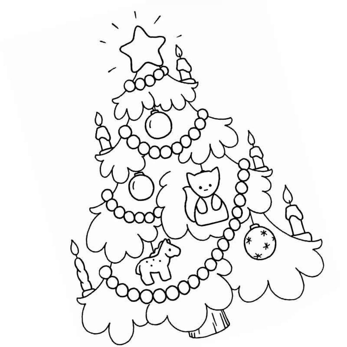 Дворцовая раскраска рождественская елка