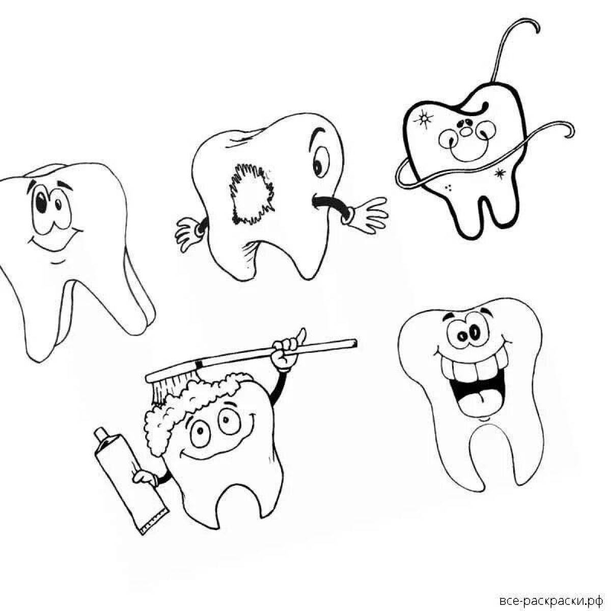 A fun tooth coloring game
