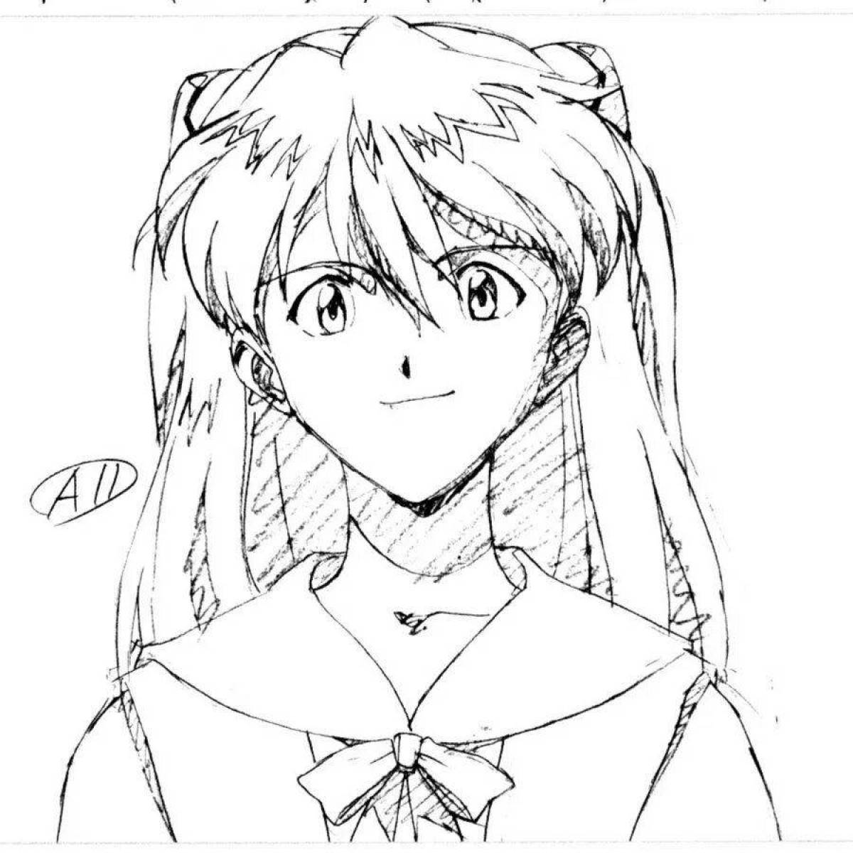 Lovely evangelion asuka coloring book