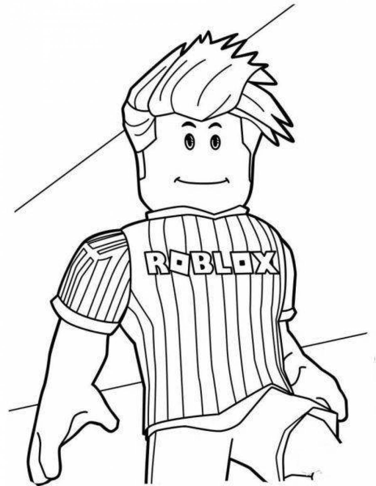 Roblox cheerful man coloring page