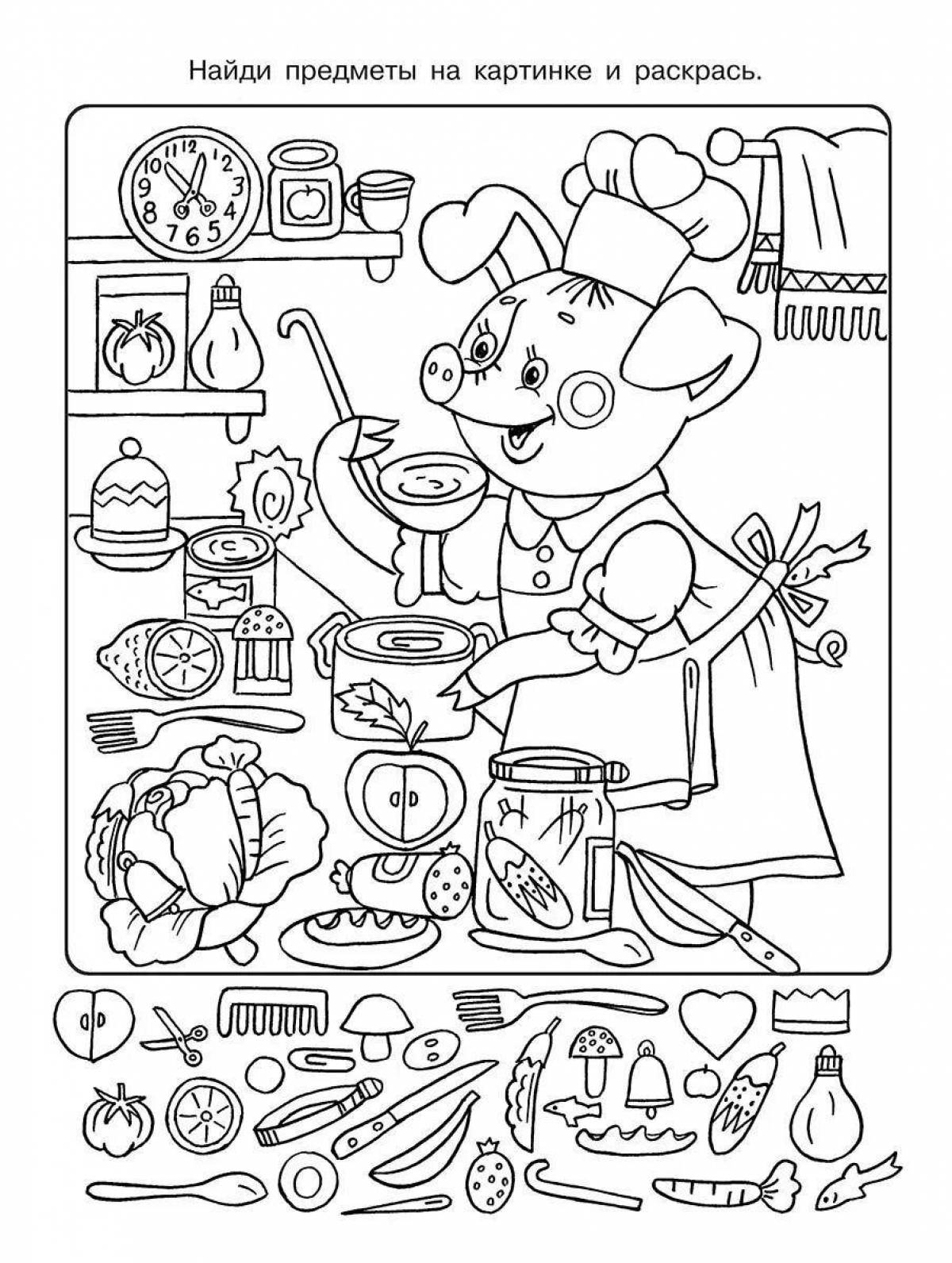 Attention stimulating coloring book
