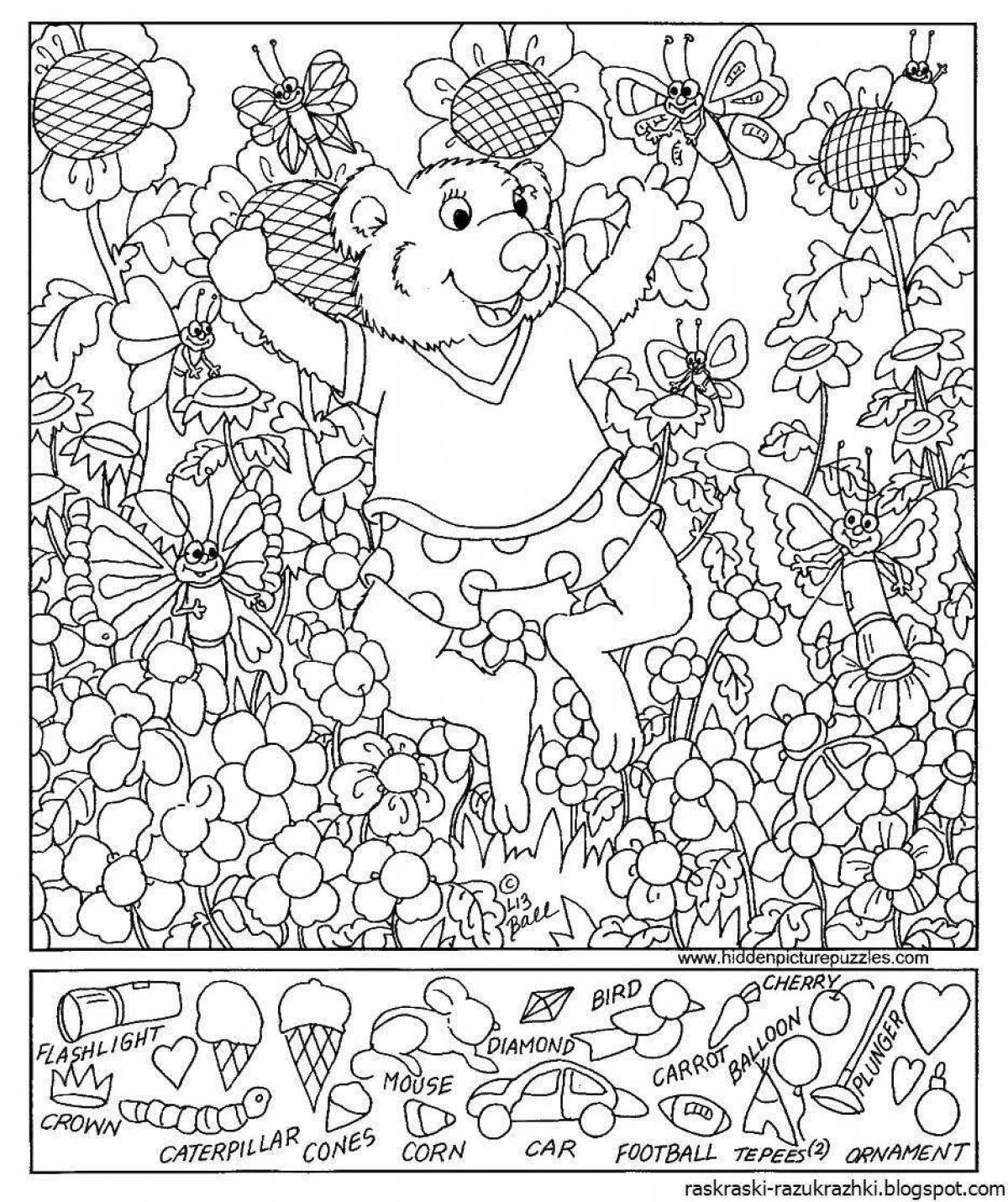 Animated attention coloring page