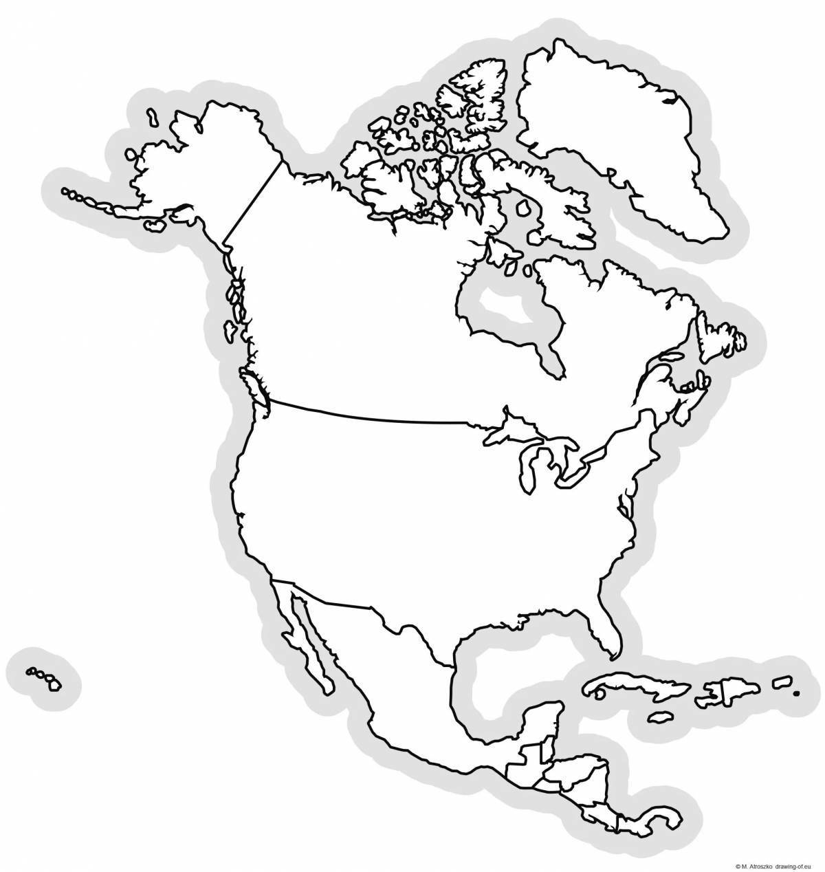 North America detailed coloring book