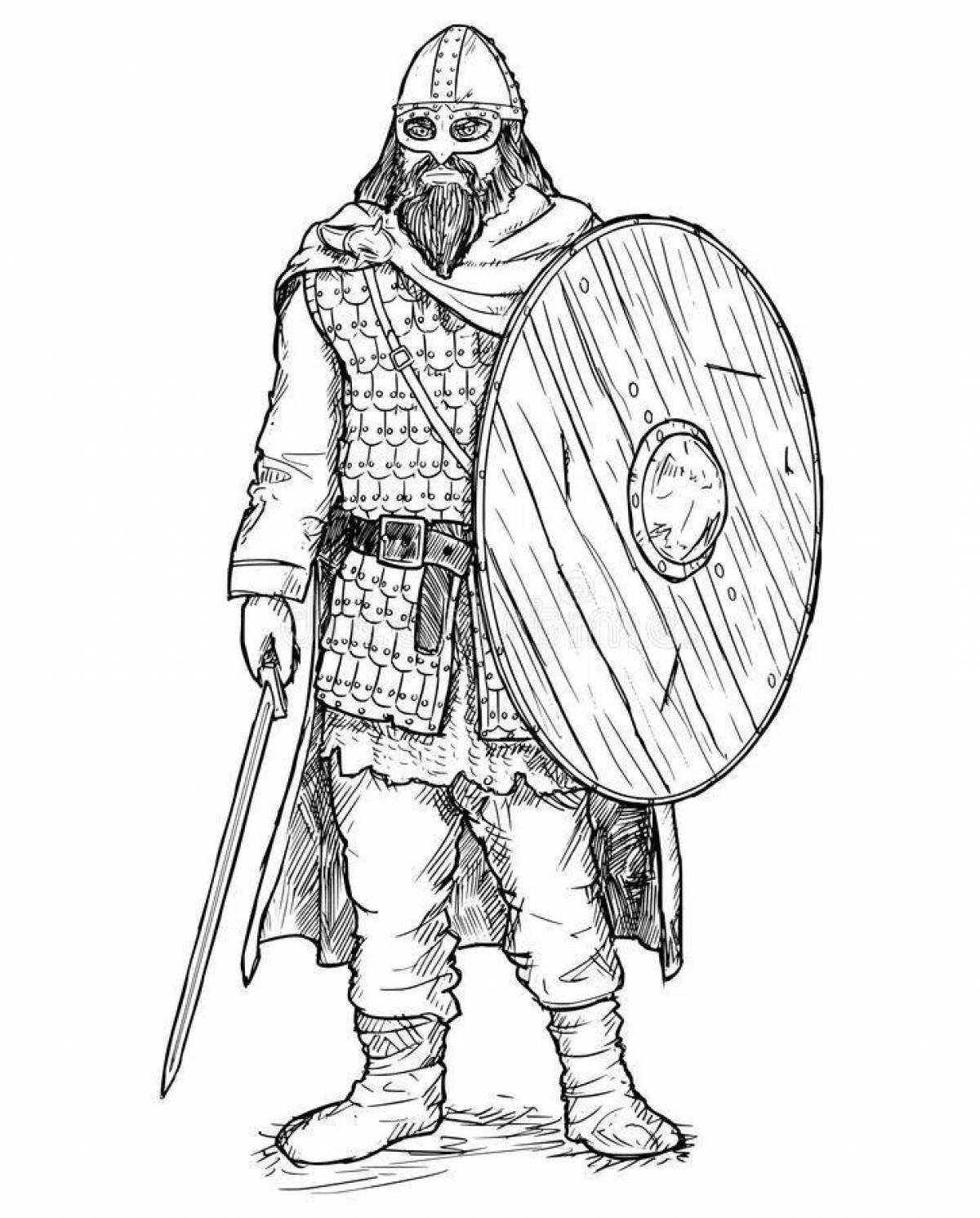 Славянский воин раскраска