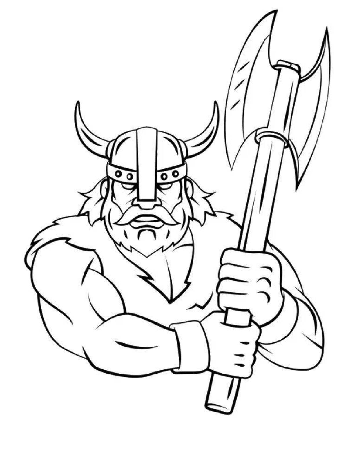 Coloring book stubborn battle of the vikings