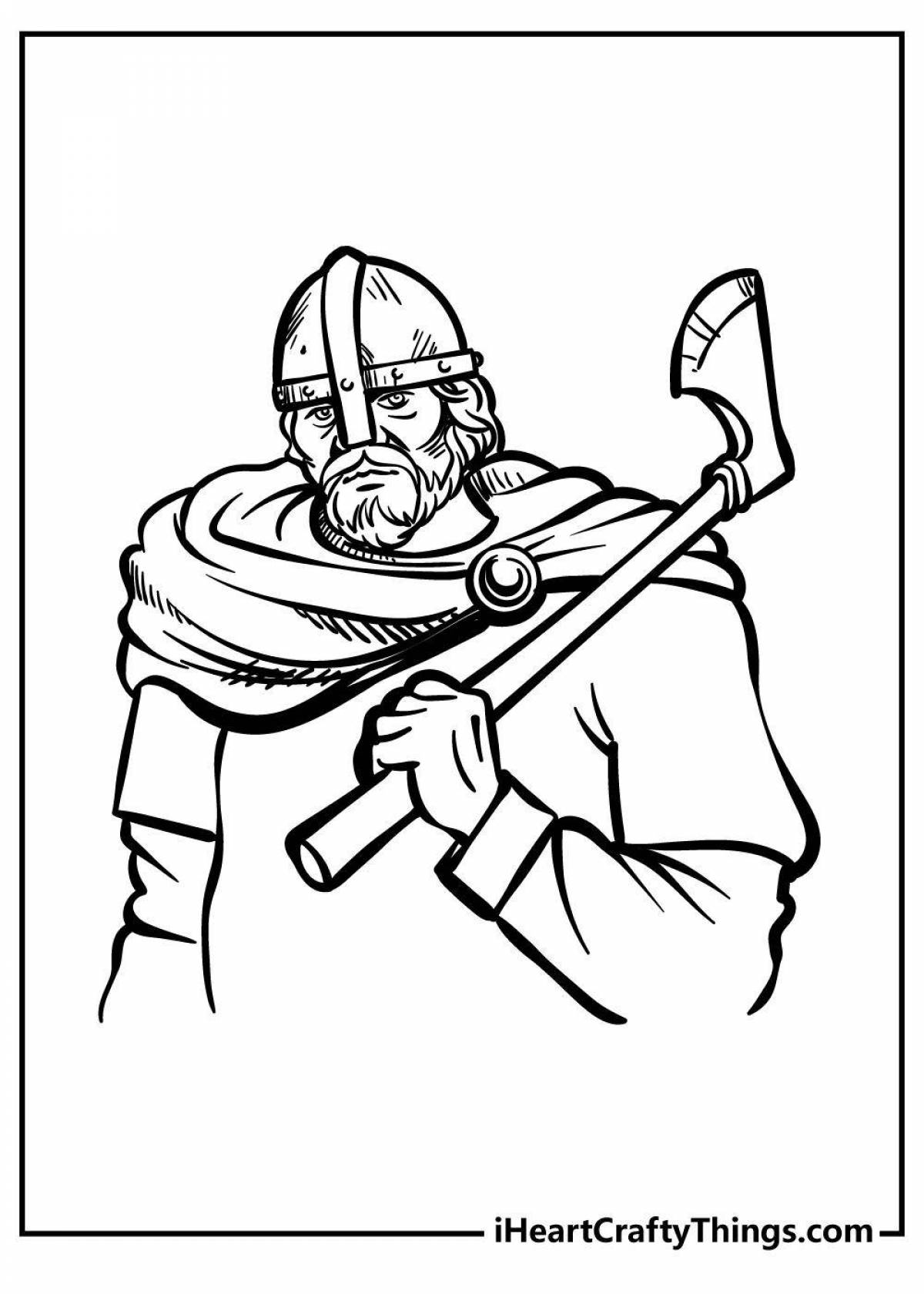 Раскраска решительный бой викингов