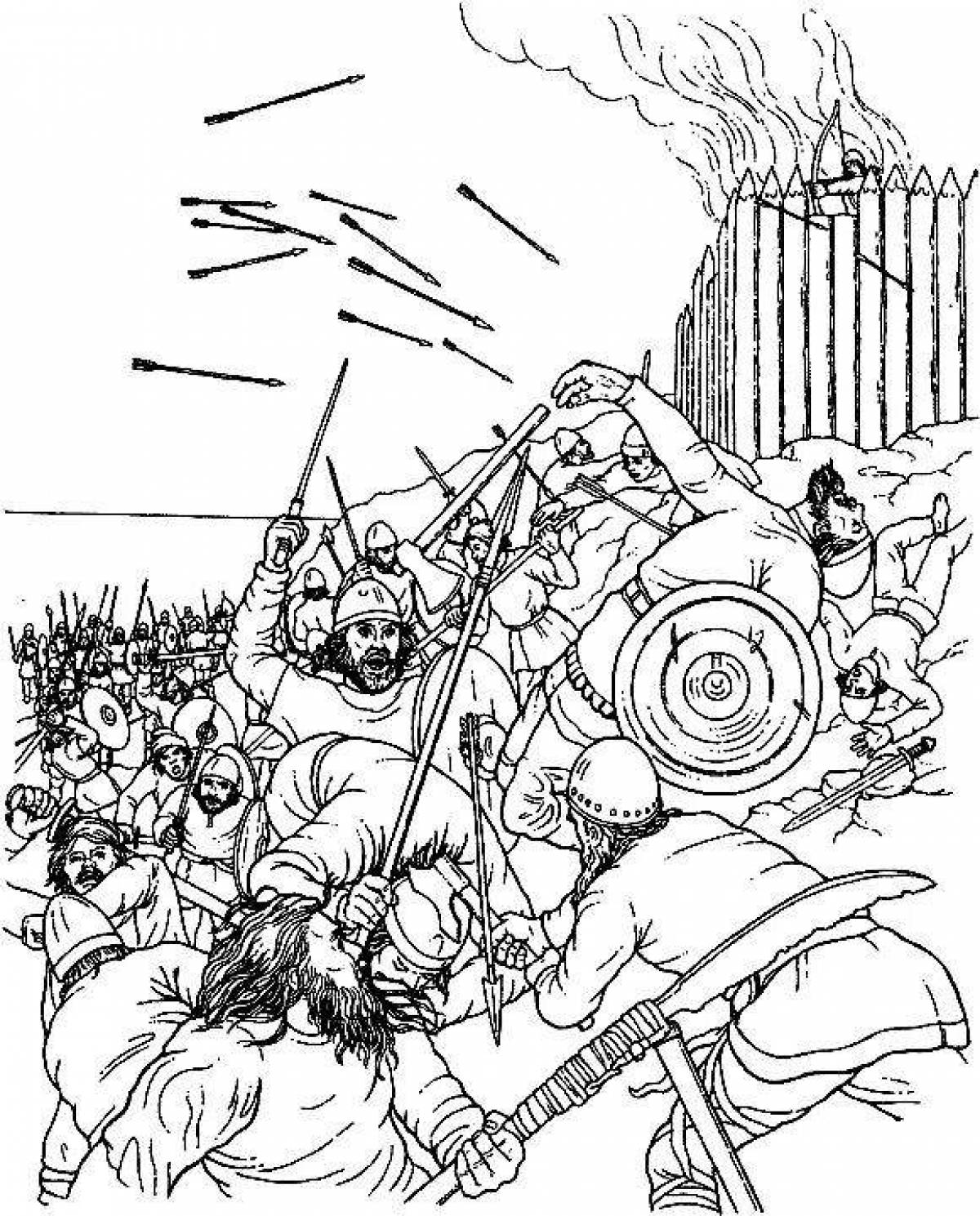 Viking unstoppable battle coloring page