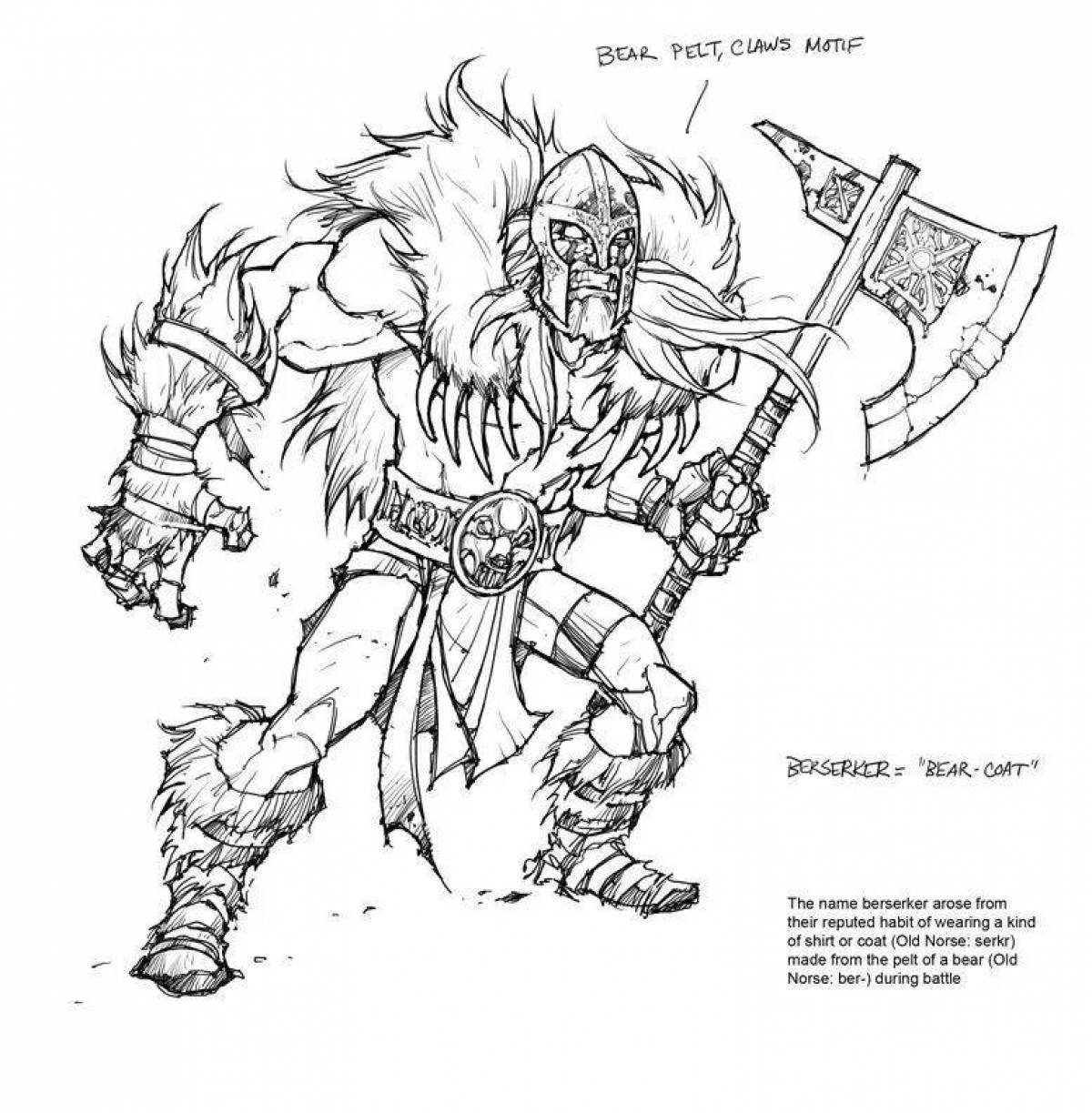 Viking relentless battle coloring page