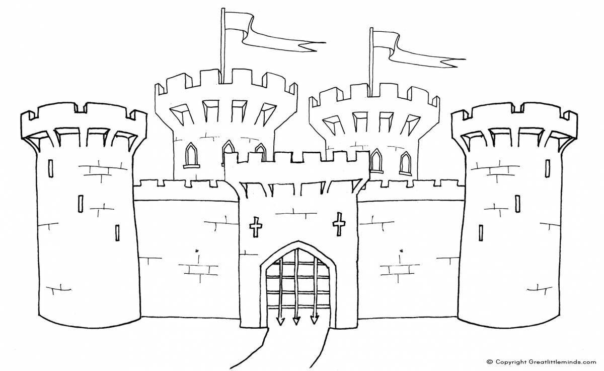 Coloring book of the castle of the great knight