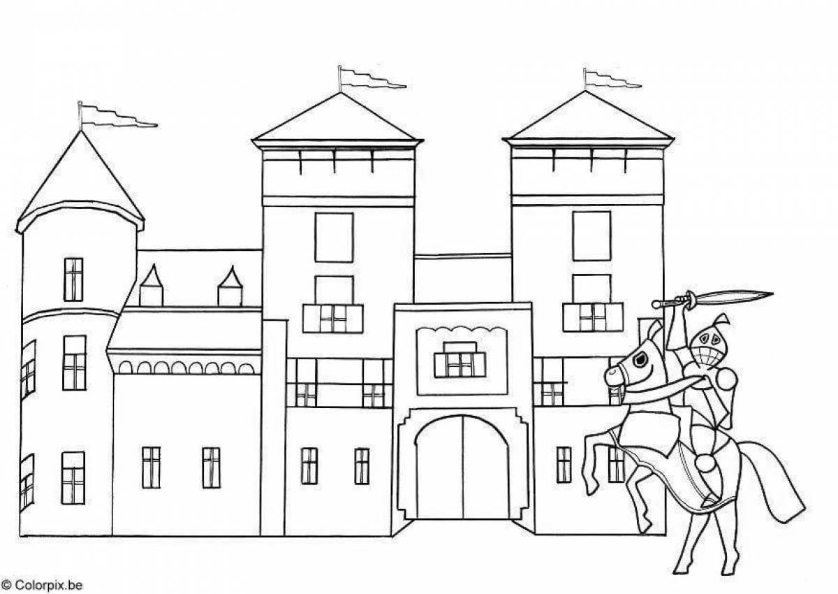Shiny knight's castle coloring page