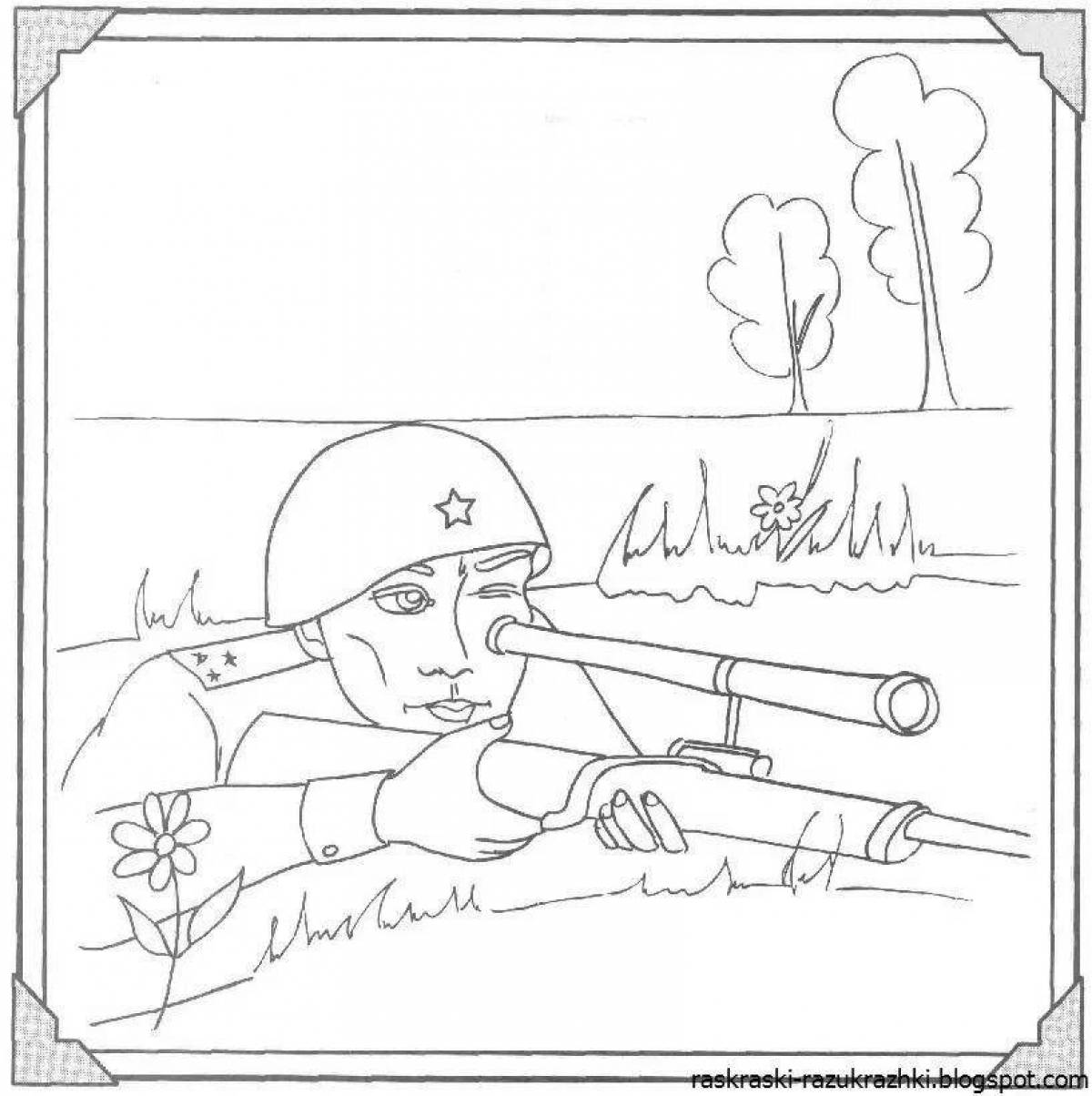 Spooky war coloring page