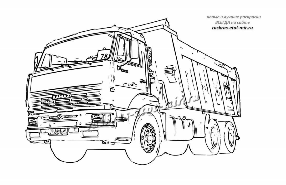 Bright Kamaz coloring for boys