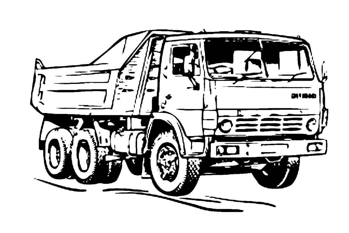 Sweet kamaz coloring for boys