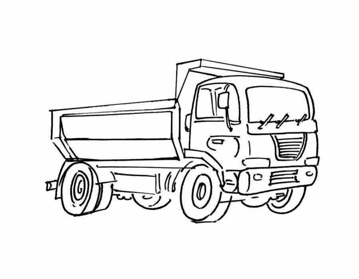 Colorful kamaz coloring book for boys