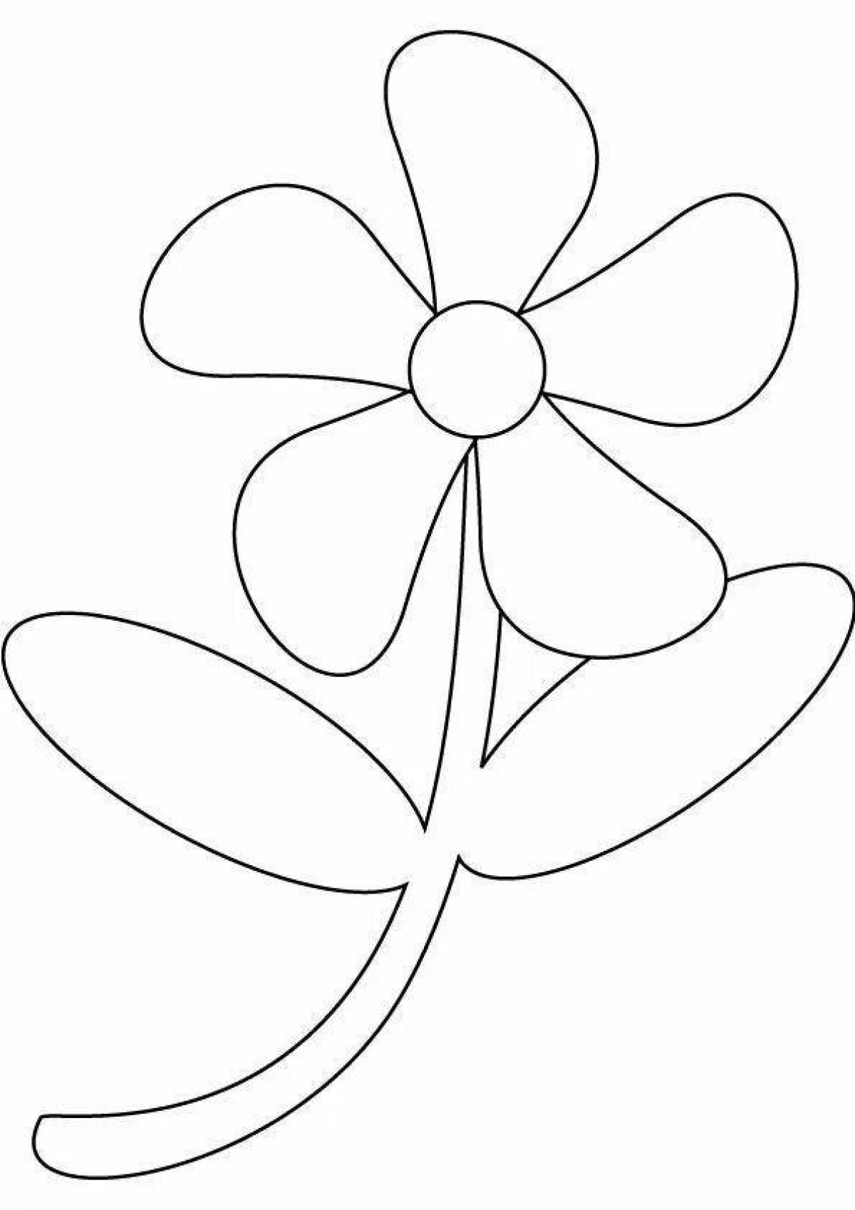 Изысканная страница раскраски цветок с семью цветами шаблон