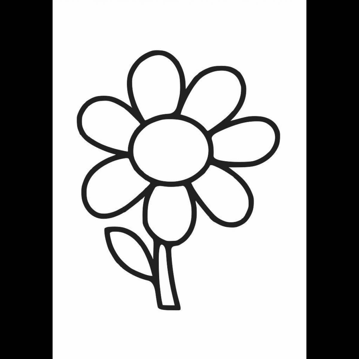 Adorable coloring book flower template with seven colors