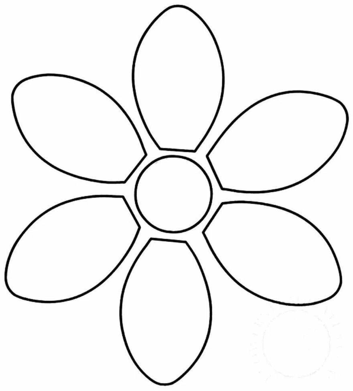 Beautiful seven color flower pattern coloring page