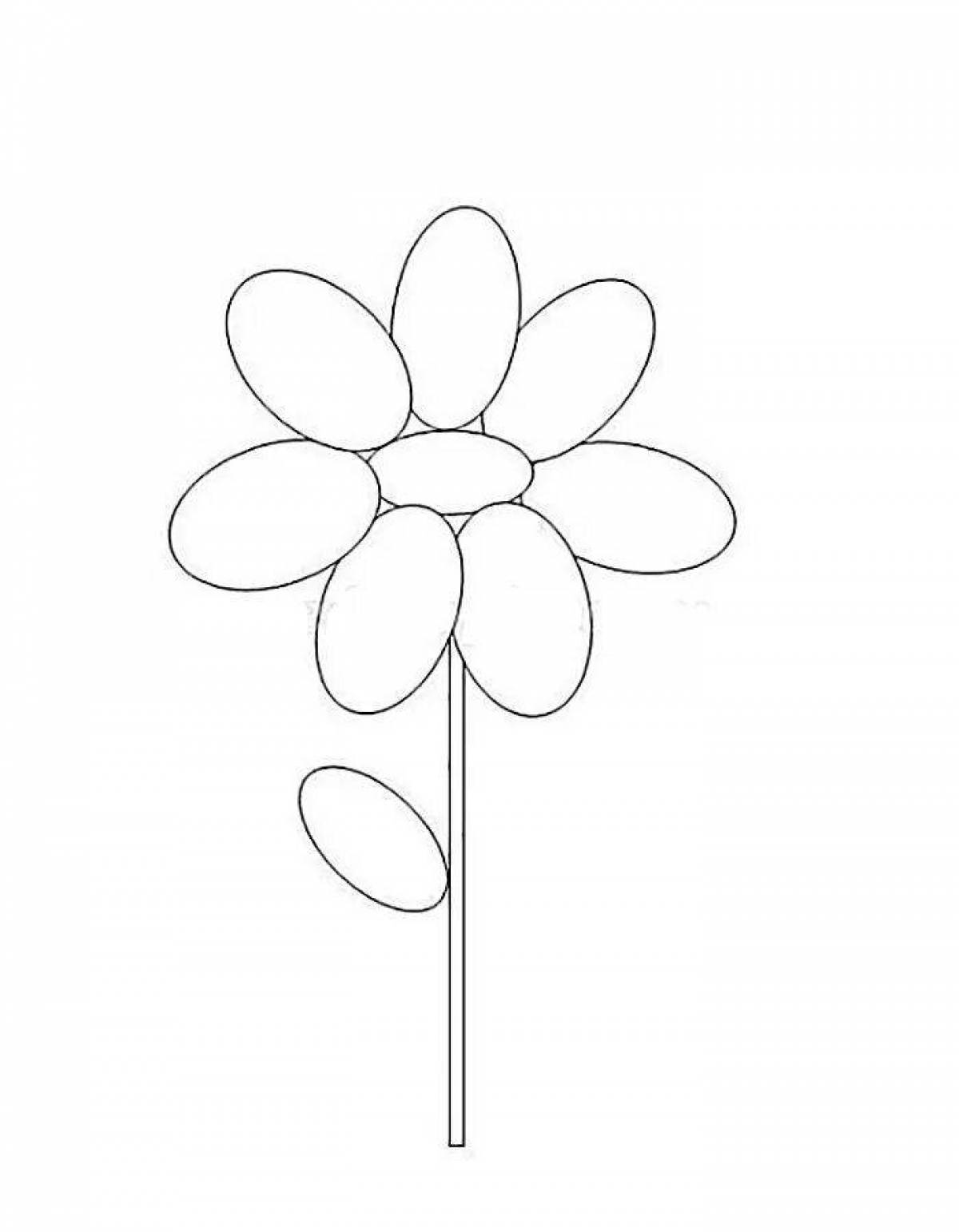 Serene coloring page flower seven-flower template