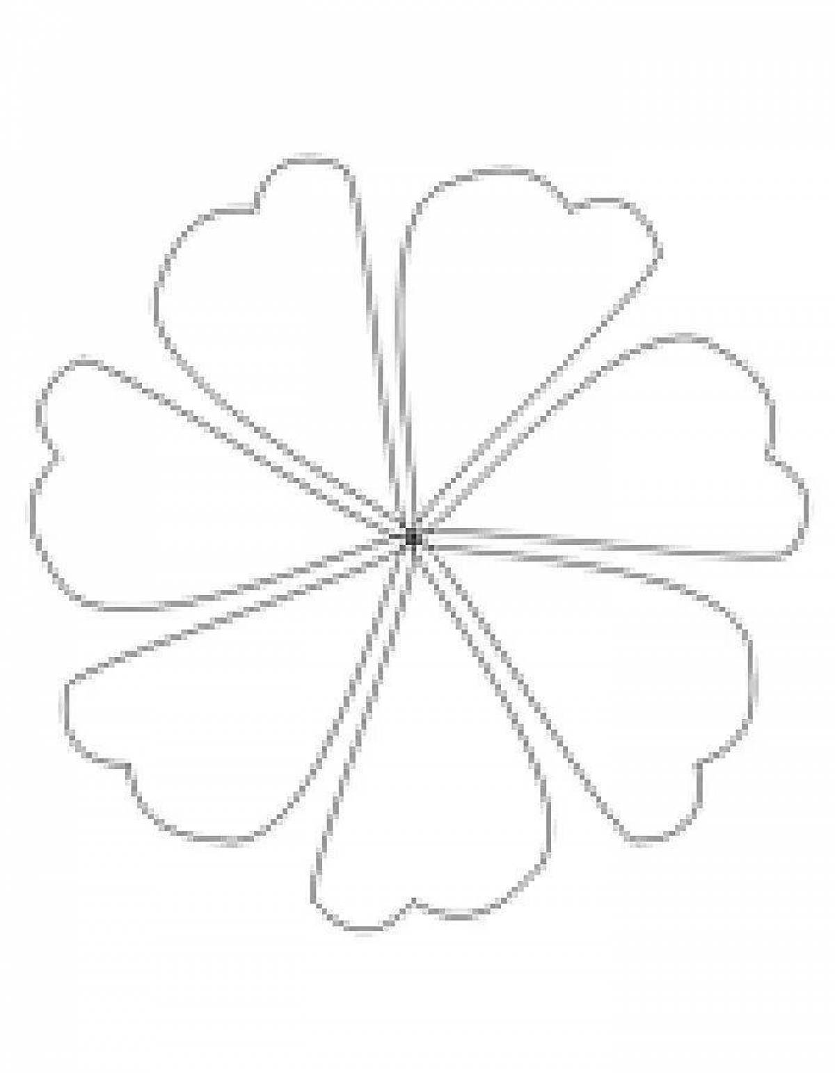 Majestic coloring page flower seven-flower template