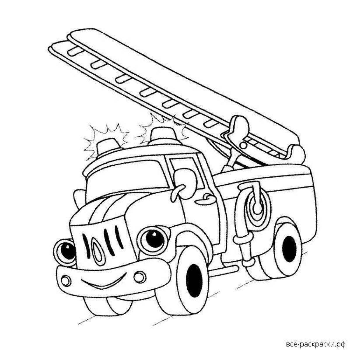 Coloring book bright left tow truck