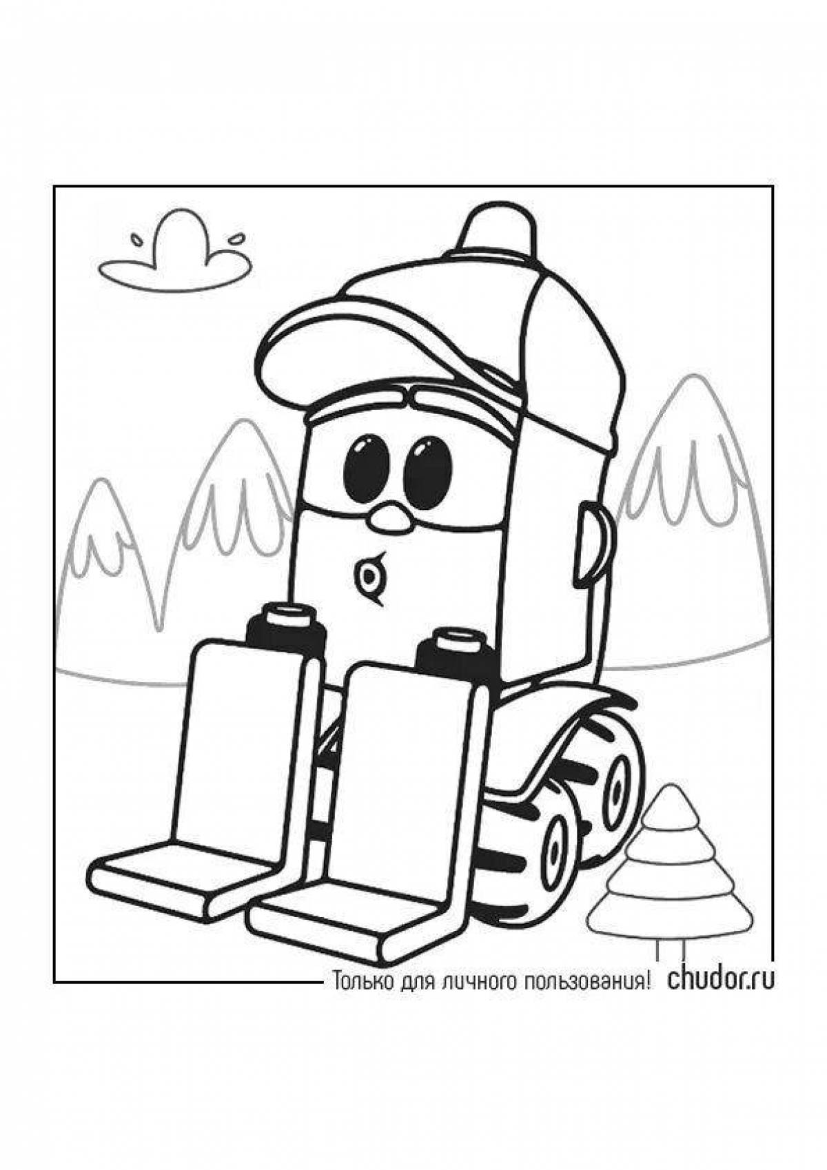 Coloring page joyful left truck tow truck