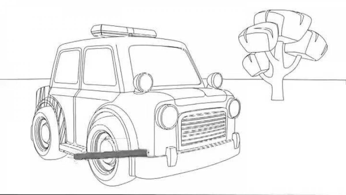 Coloring book playful left truck tow truck