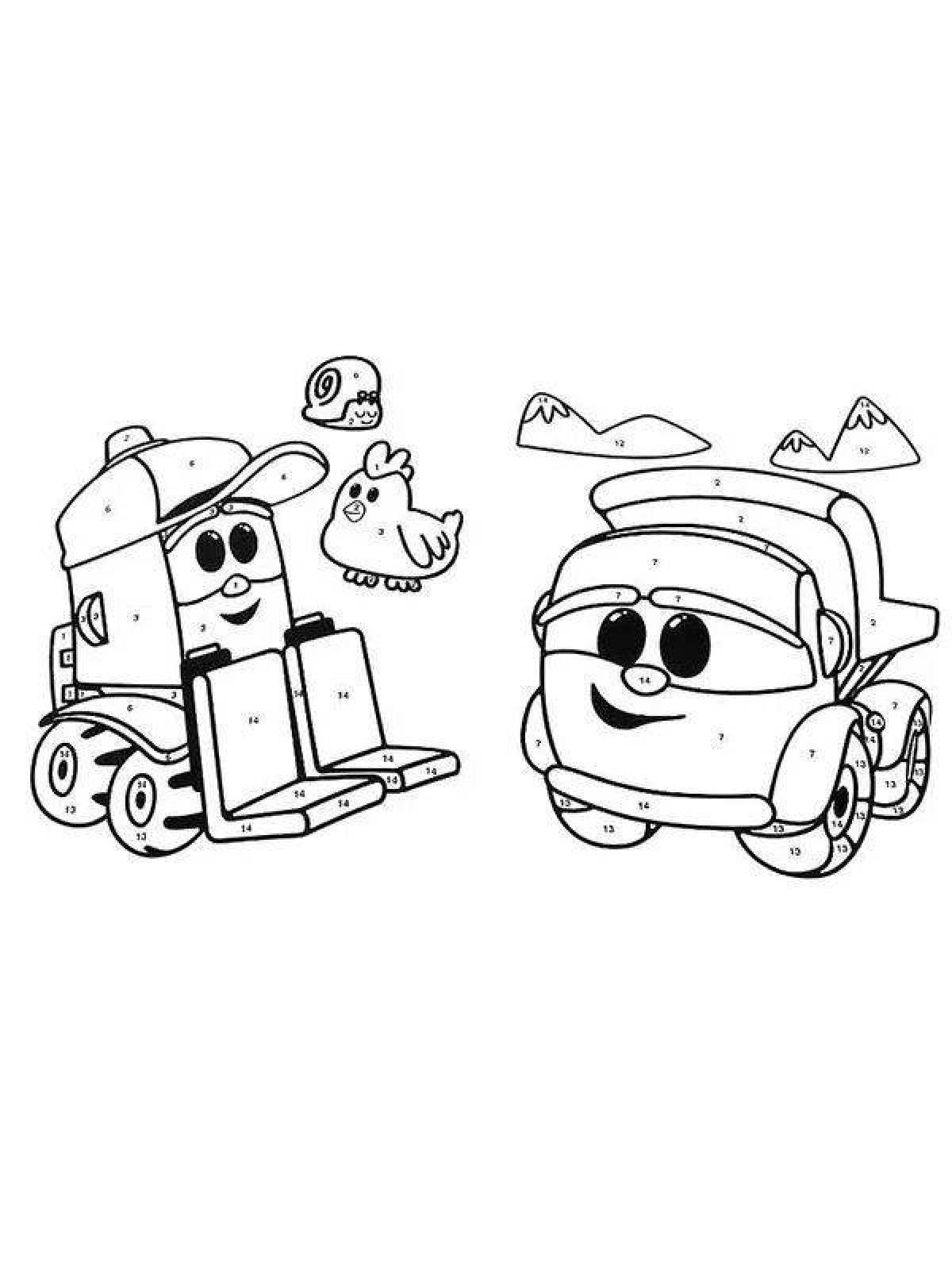 Left truck tow truck coloring page