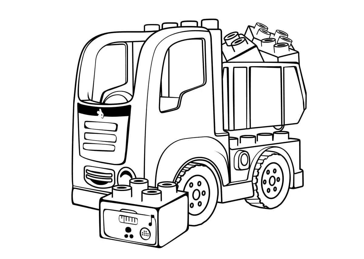 Dramatic left truck tow truck coloring book